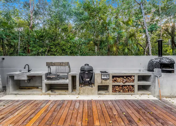 Luxury 4br Eco 10ppl Outdoor Pizza Oven - Private Pool & Jacuzzi Villa Tulum Pueblo